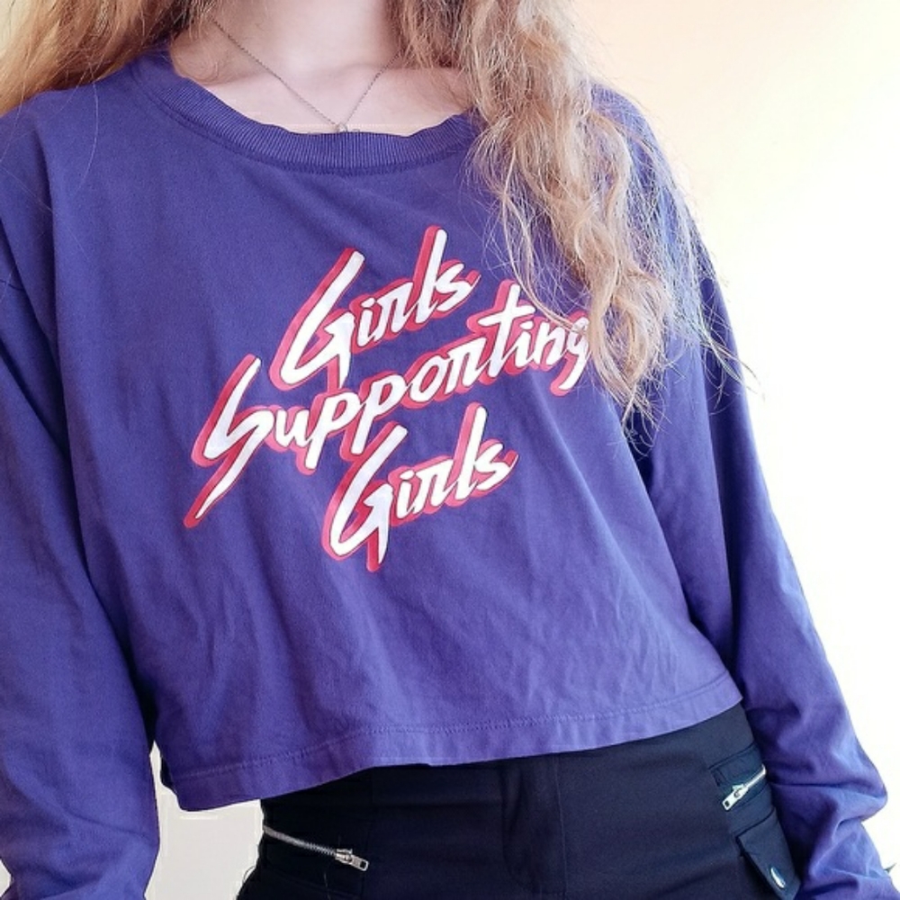 Forever 21 Girls Supporting Girls Purple Crop Top